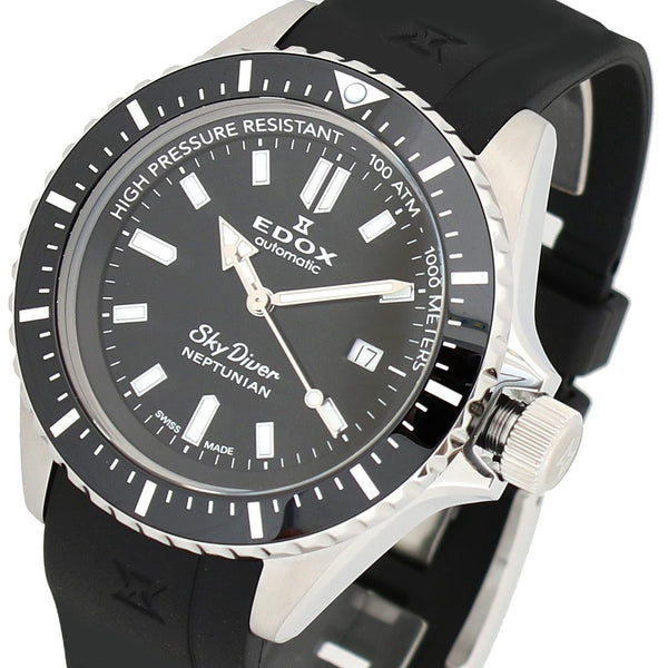 エドックス EDOX 腕時計 80120-3NCA-NIN メンズ スカイダイバー ネプチュニアン オートマティック NEPTUNIAN AUTOMATIC 自動巻き ブラック